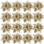 Fleurs de Noël artificielles pailletées