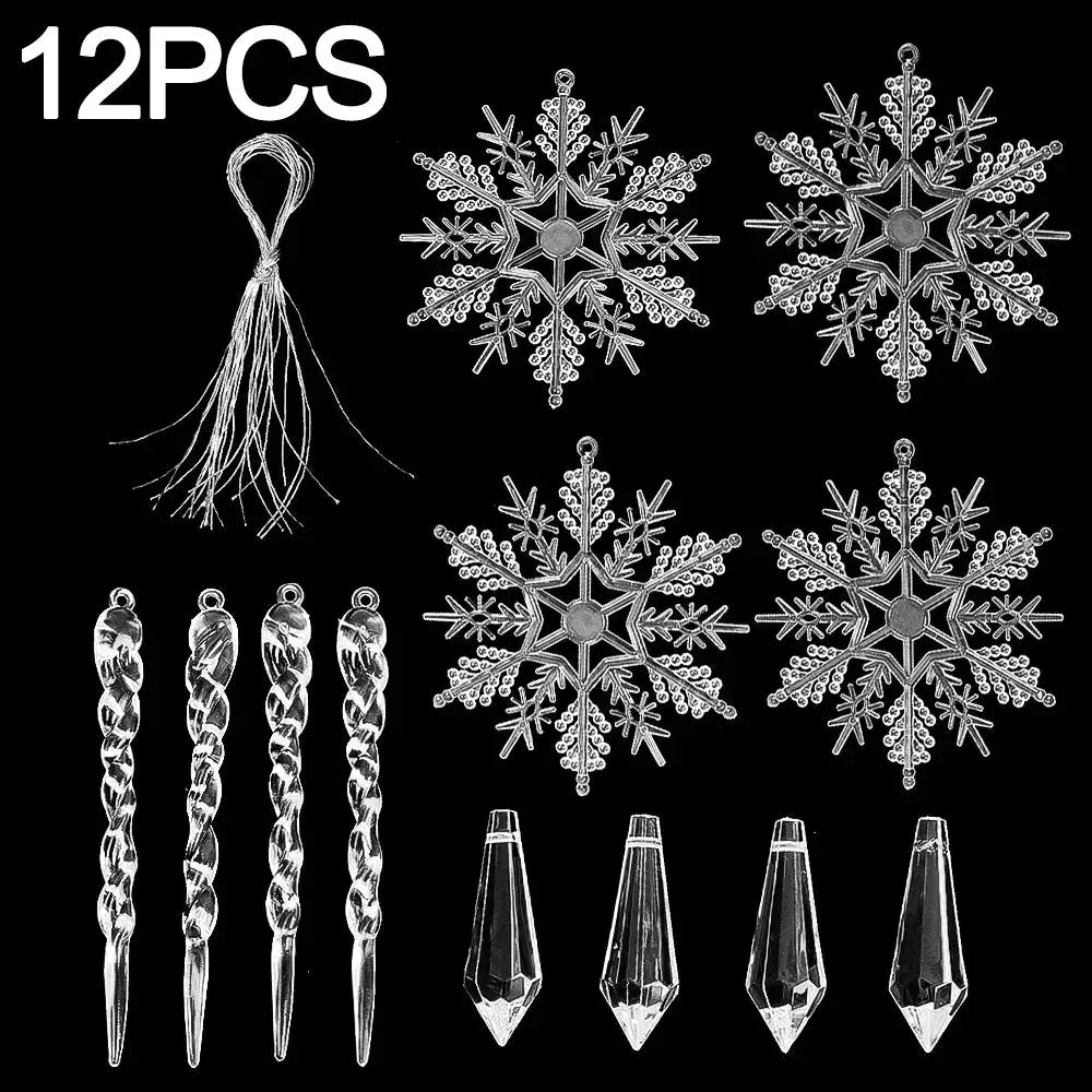 Ornements de Noël en cristal acrylique– Flocons & Stalactites Fééries Mancelya