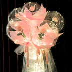 Bouquet de roses lumineuses LED dans ballon transparent Fééries Mancelya